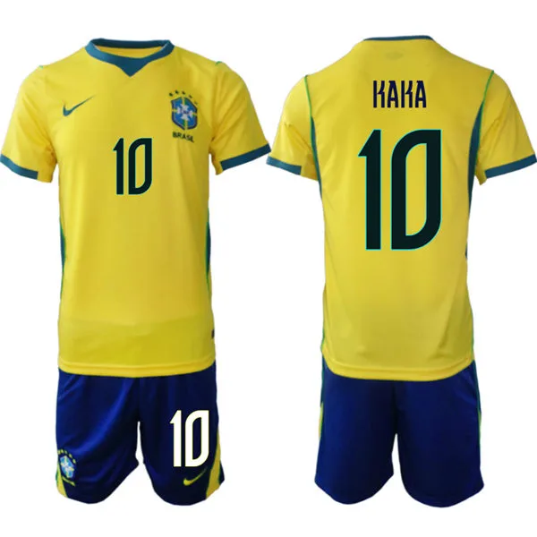 Mens Brazil #10 Kaka Home Yellow 2026 FIFA World Cup Soccer Jersey Kit