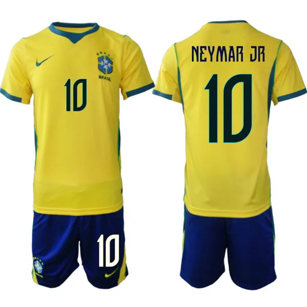 Mens Brazil #10 Neymar Jr. Home Yellow 2026 FIFA World Cup Soccer Jersey Kit