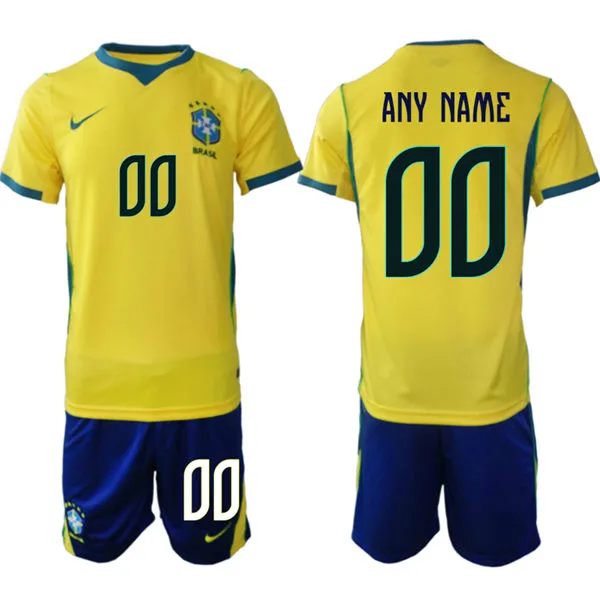 Mens Brazil National Team Custom Home Yellow 2026 FIFA World Cup Soccer Jersey Kit