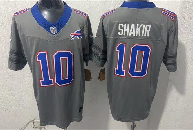 Mens Buffalo Bills #10 Khalil Shakir Nike Gray Nickel City Vapor F.U.S.E. Limited Jersey