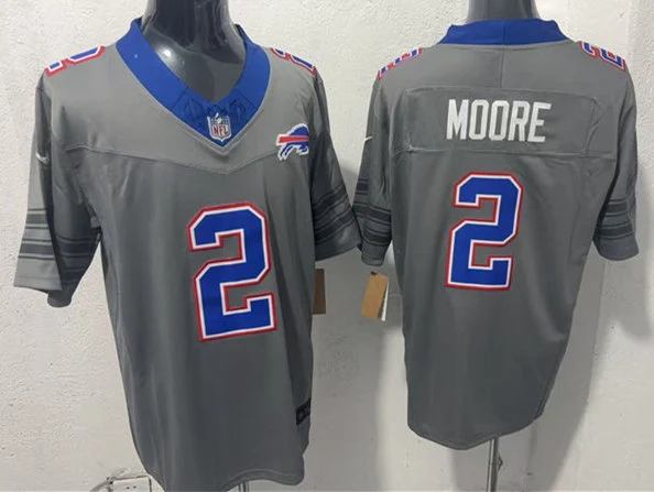 Mens Buffalo Bills #2 D.J. Moore Nike Gray Nickel City Vapor F.U.S.E. Limited Jersey