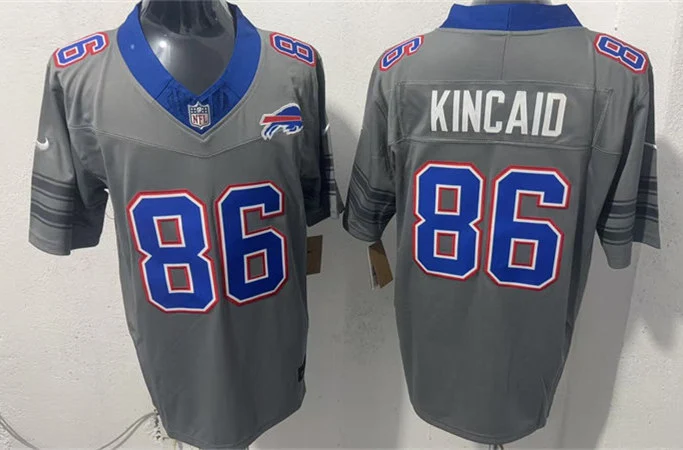Mens Buffalo Bills #86 Dalton Kincaid Nike Gray Nickel City Vapor F.U.S.E. Limited Jersey