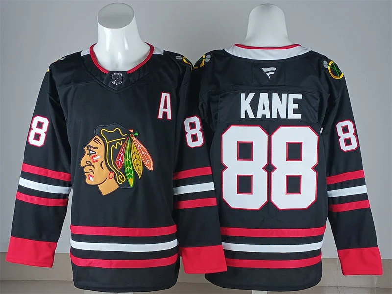 Mens Chicago Blackhawks #88 Patrick Kane Fanatics Black Alternate Jersey