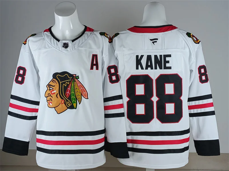 Mens Chicago Blackhawks #88 Patrick Kane Fanatics Away White Jersey
