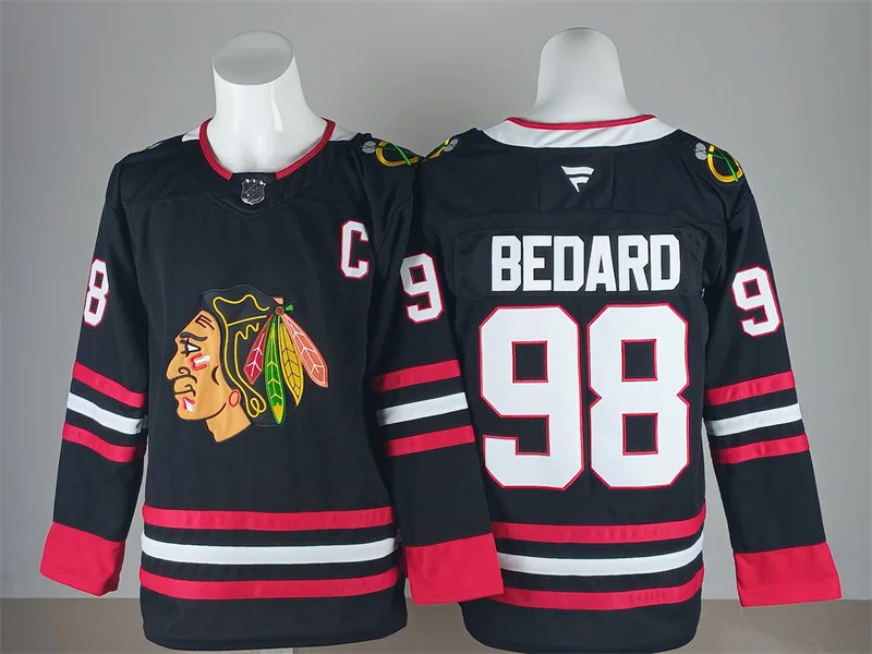 Mens Chicago Blackhawks #98 Connor Bedard Fanatics Black Alternate Jersey