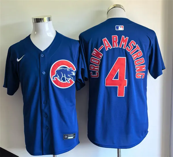 Mens Chicago Cubs #4 Pete Crow-Armstrong Nike Royal Alternate Limited Player Jersey