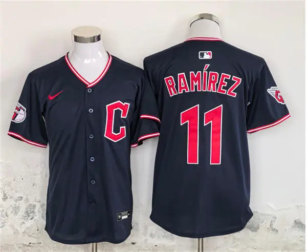 Mens Cleveland Guardians #11 Jose Ramirez Nike 2026 Navy Alternate Limited Player Jersey