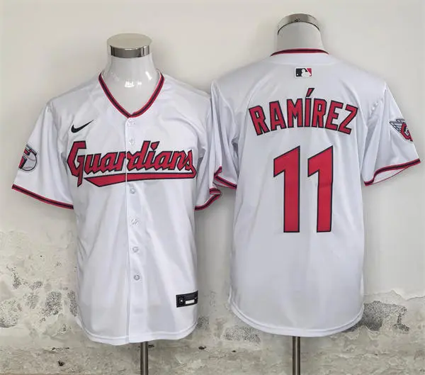 Mens Cleveland Guardians #11 Jose Ramirez Nike 2026 White Home Limited Player Jersey