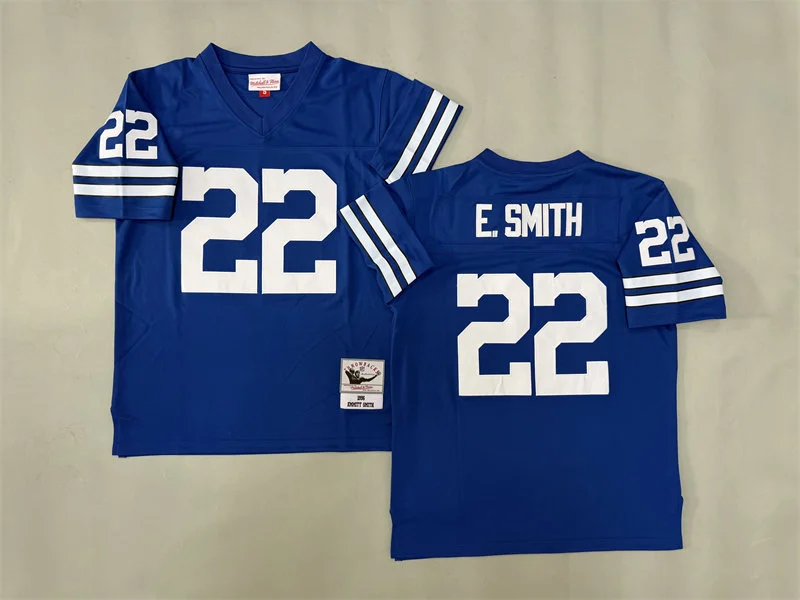 Mens Dallas Cowboys #22 Emmitt Smith 1996 Blue Throwback Jersey