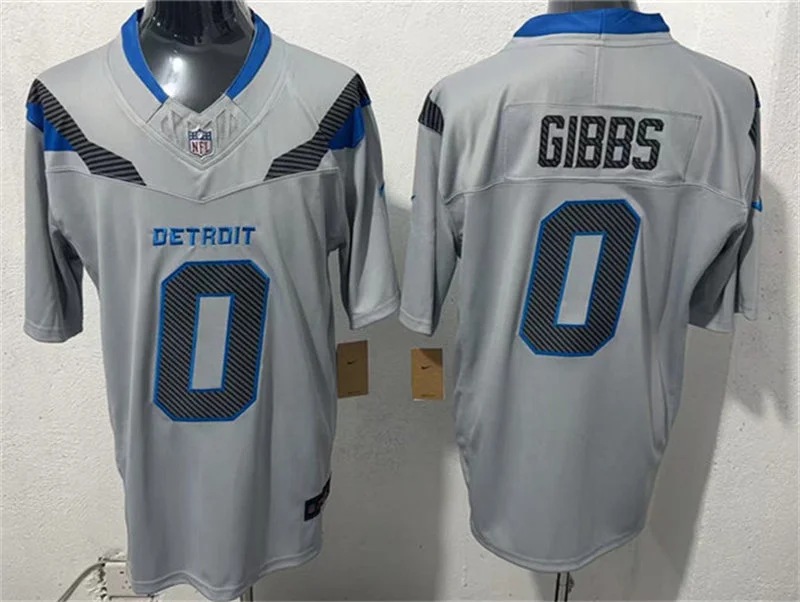 Mens Detroit Lions #0 Jahmyr Gibbs Silver 2026 F.U.S.E Rivalries Collection Limited Jersey