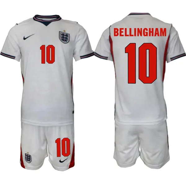 Mens England National Team #10 Jude Bellingham Home White 2026 FIFA World Cup Soccer Jersey Kit