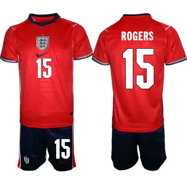 Mens England National Team #15 Morgan Rogers Away Red 2026 FIFA World Cup Soccer Jersey Kit