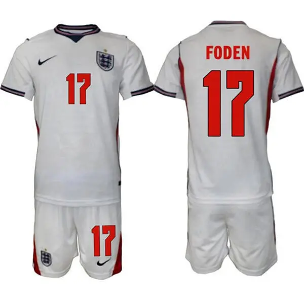 Mens England National Team #17 Phil Foden Home White 2026 FIFA World Cup Soccer Jersey Kit