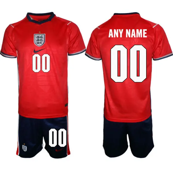 Mens England National Team Custom Away Red 2026 FIFA World Cup Soccer Jersey Kit