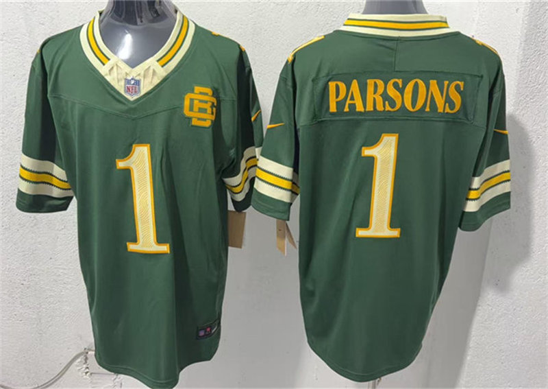 Mens Green Bay Packers #1 Micah Parsons  Green 2026 F.U.S.E. Rivalries Collection Limited Jersey