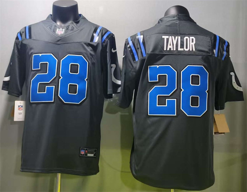 Mens Indianapolis Colts #28 Jonathan Taylor Anthracite 2026 F.U.S.E Rivalries Collection Limited Jersey