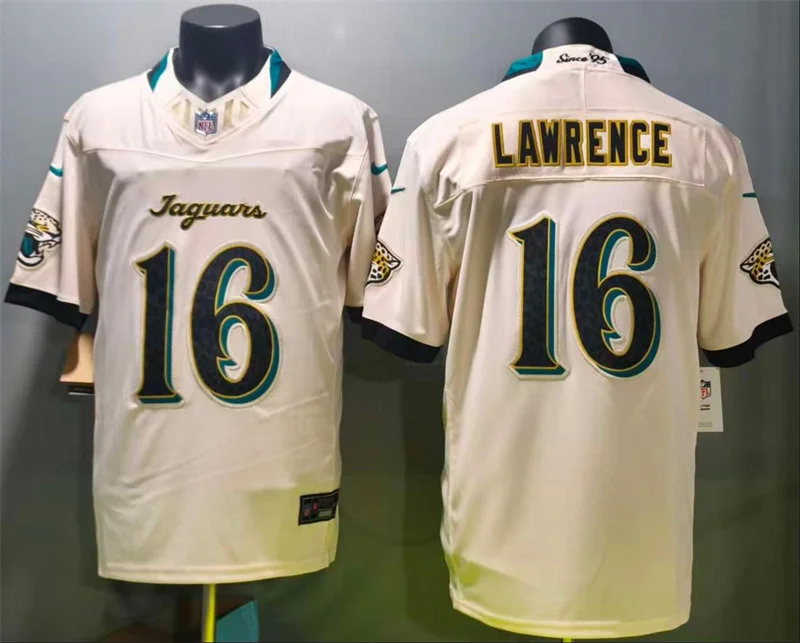 Mens Jacksonville Jaguars #16 Trevor Lawrence Natural 2026 F. U. S. E. Rivalries Collection Limited Jersey