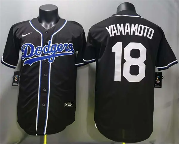Mens Los Angeles Dodgers #18 Yoshinobu Yamamoto 2026 Black Carbon Fashion Limited Jersey