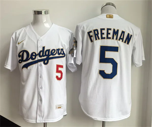 Mens Los Angeles Dodgers #5 Freddie Freeman Nike 2026 White Gold Collection Stadium Limited Jersey