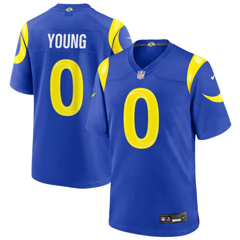 Mens Los Angeles Rams #0 Byron Young Nike Royal Vapor Vapor F.U.S.E. Limited Jersey