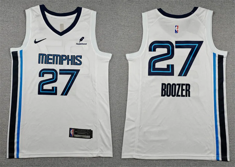 Mens Memphis Grizzlies #27 Cameron Boozer Nike White Association Edition Swingman Jersey