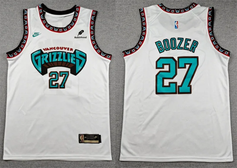 Mens Memphis Grizzlies #27 Cameron Boozer Nike White Classic Edition Swingman Jersey