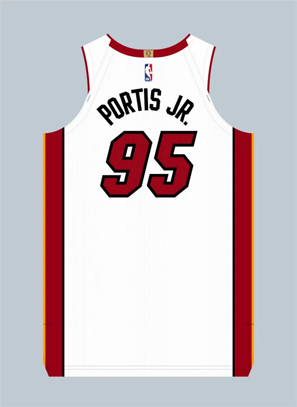 Mens Miami Heat #95 Bobby Portis Jr. Nike White Association Edition Swingman Jersey