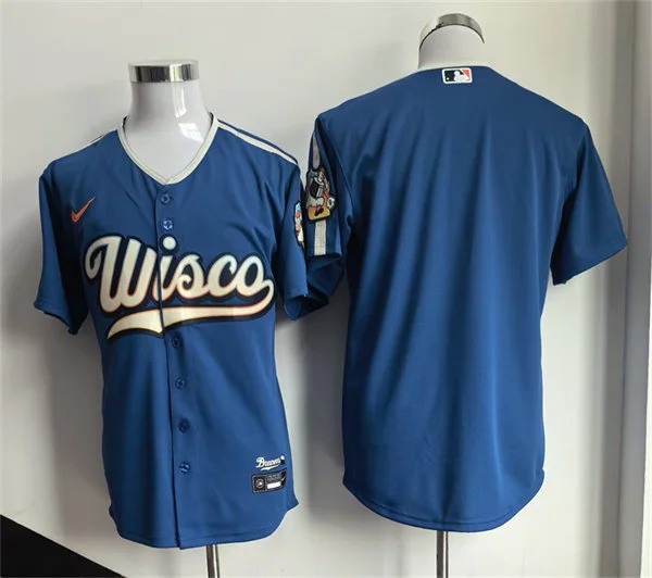 Mens Milwaukee Brewers Blank Nike 2026 Mineral Blue Wisco City City Connect Team Jersey
