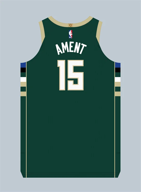 Mens Milwaukee Bucks #15 Nate Ament Green Icon Edition Swingman Jersey