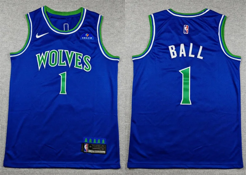 Mens Minnesota Timberwolves #1 LaMelo Ball 2026 Blue Icon Edition Swingman Jersey