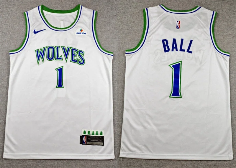 Mens Minnesota Timberwolves #1 LaMelo Ball 2026 White Association Edition Swingman Jersey