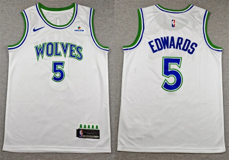 Mens Minnesota Timberwolves #5 Anthony Edwards 2026 White Association Edition Swingman Jersey