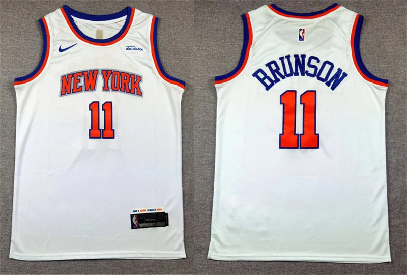 Mens New York Knicks #11 Jalen Brunson Nike White Association Edition Jersey