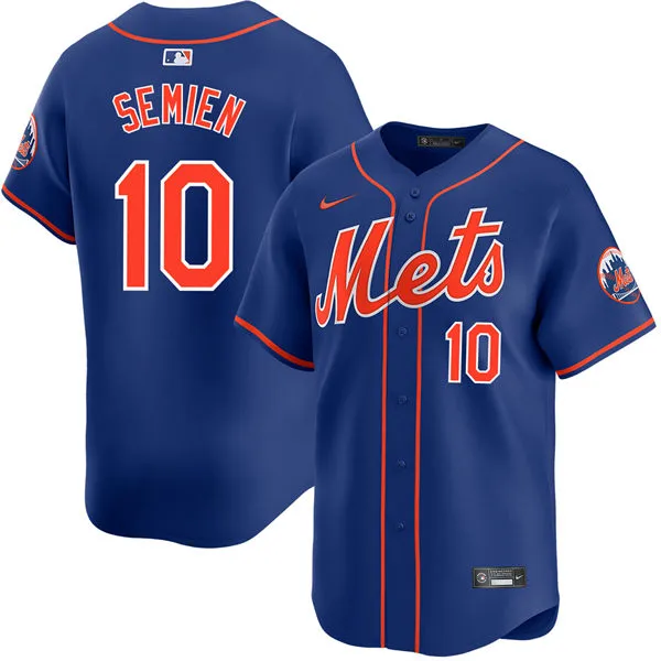 Mens New York Mets #10 Marcus Semien Nike Royal Orange Alternate Limited Jersey