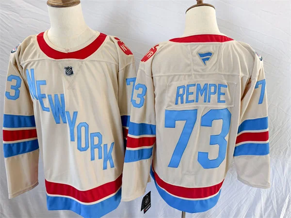 Men's New York Rangers #73 Matt Rempe Beige 2026 NHL Winter Classic Premium Jersey