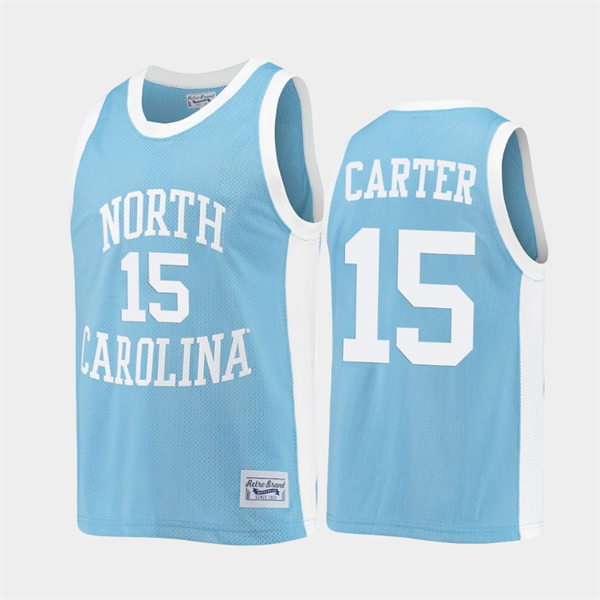 Men's North Carolina Tar Heels #15 Vince Carter Commemorative Classic Basketball Jersey - Carolina Blue Men's North Carolina Tar Heels #15 Vince Carter Commemorative Classic Basketball Jersey - Carolina Blue