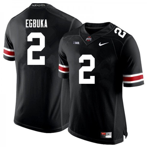 Mens #2 Emeka Egbuka Ohio State Buckeyes Stitched Nike Black White College Football Game Jersey S-3XL