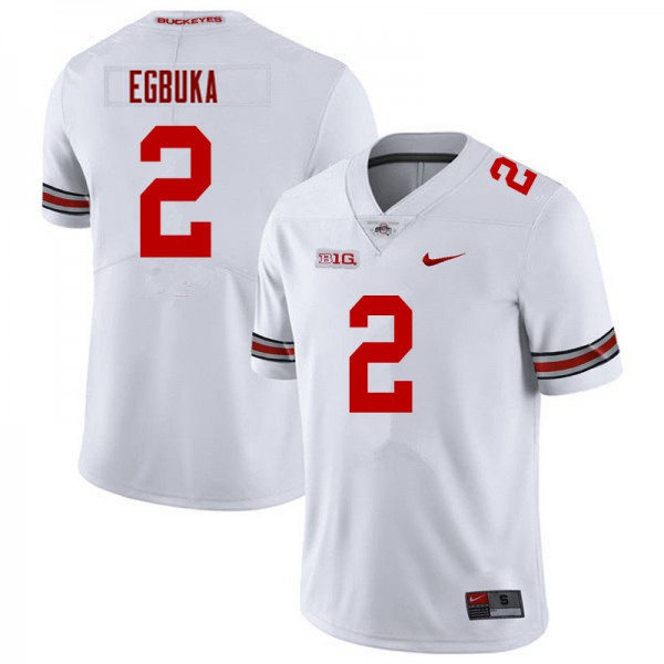 Mens #2 Emeka Egbuka Ohio State Buckeyes Stitched Nike White College Football Game Jersey S-3XL