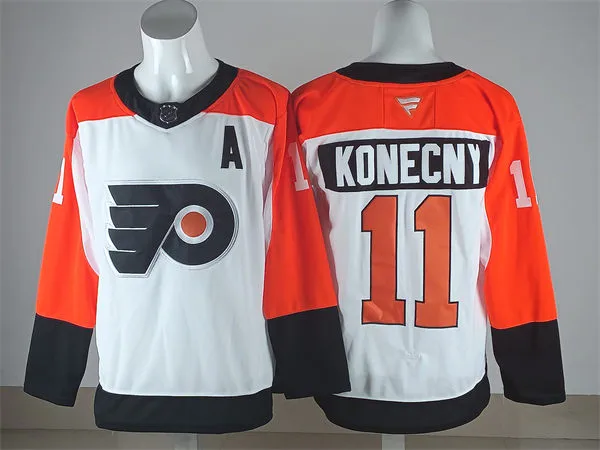 Mens Philadelphia Flyers #11 Travis Konecny Fanatics White Away Player Jersey