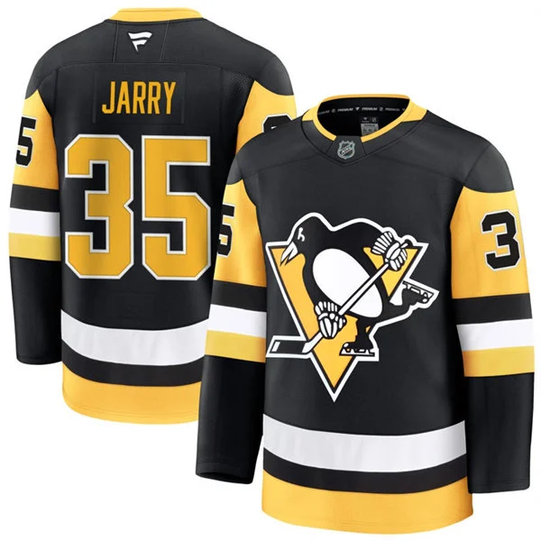 Mens Pittsburgh Penguins #35 Tristan Jarry Fanatics Home Black Jersey