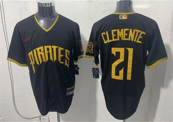 Mens Pittsburgh Pirates Retired Player #21 Roberto Clemente 2026 Black City Connect 2.0 Limited Jersey