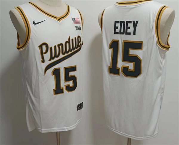 Mens Purdue Boilermakers #15 Zach Edey Nike White 2023 Unveil Rick Mount-Era Retro Basketball Jersey Mens Purdue Boilermakers #15 Zach Edey Nike White 2023 Unveil Rick Mount-Era Retro Basketball Jersey