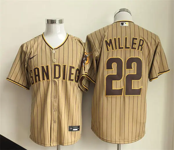 Mens San Diego Padres #22 Mason Miller Nike Alternate Khaki Limited Jersey