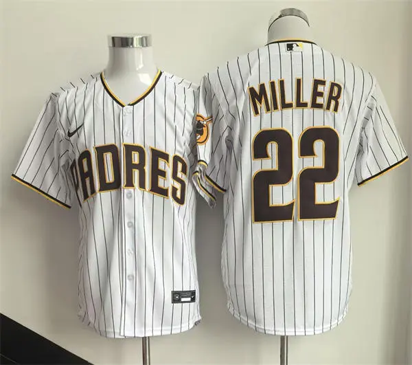 Mens San Diego Padres #22 Mason Miller Nike Home White Limited Jersey