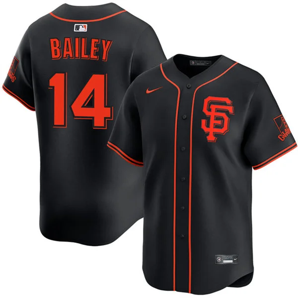 Mens San Francisco Giants #14 Patrick Bailey Nike Black Alternate Limited Player Jersey