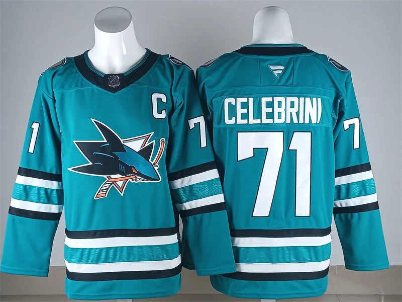 Youth San Jose Sharks #71 Macklin Celebrini Fanatics Home Teal Jersey