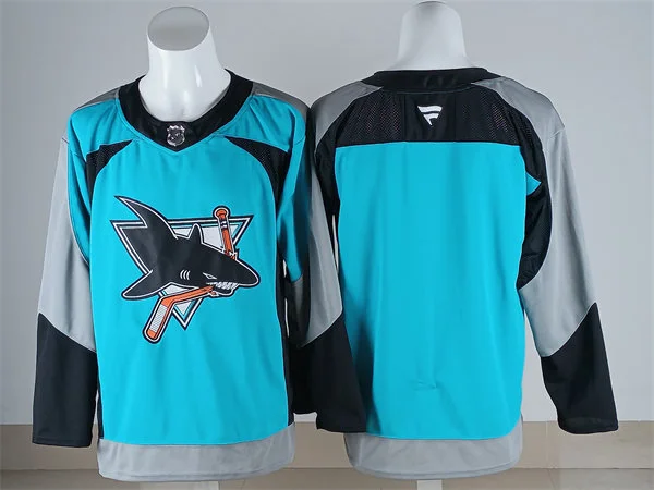 Mens San Jose Sharks Blank Fanatics Teal Alternate Heritage 2.0 Premium Team Jersey