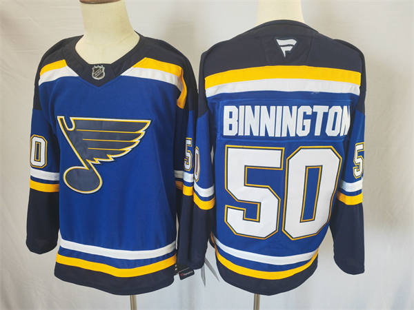 Womens St. Louis Blues #50 Jordan Binnington Fanatics Home Blue Jersey