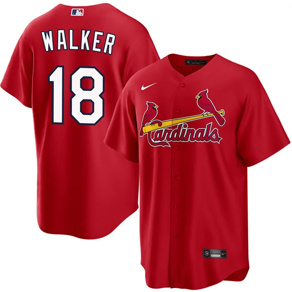 Mens St. Louis Cardinals #18 Jordan Walker Nike Scarlet Alternate Limited Jersey