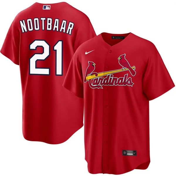 Mens St. Louis Cardinals #21 Lars Nootbaar Nike Red Alternate Limited Jersey